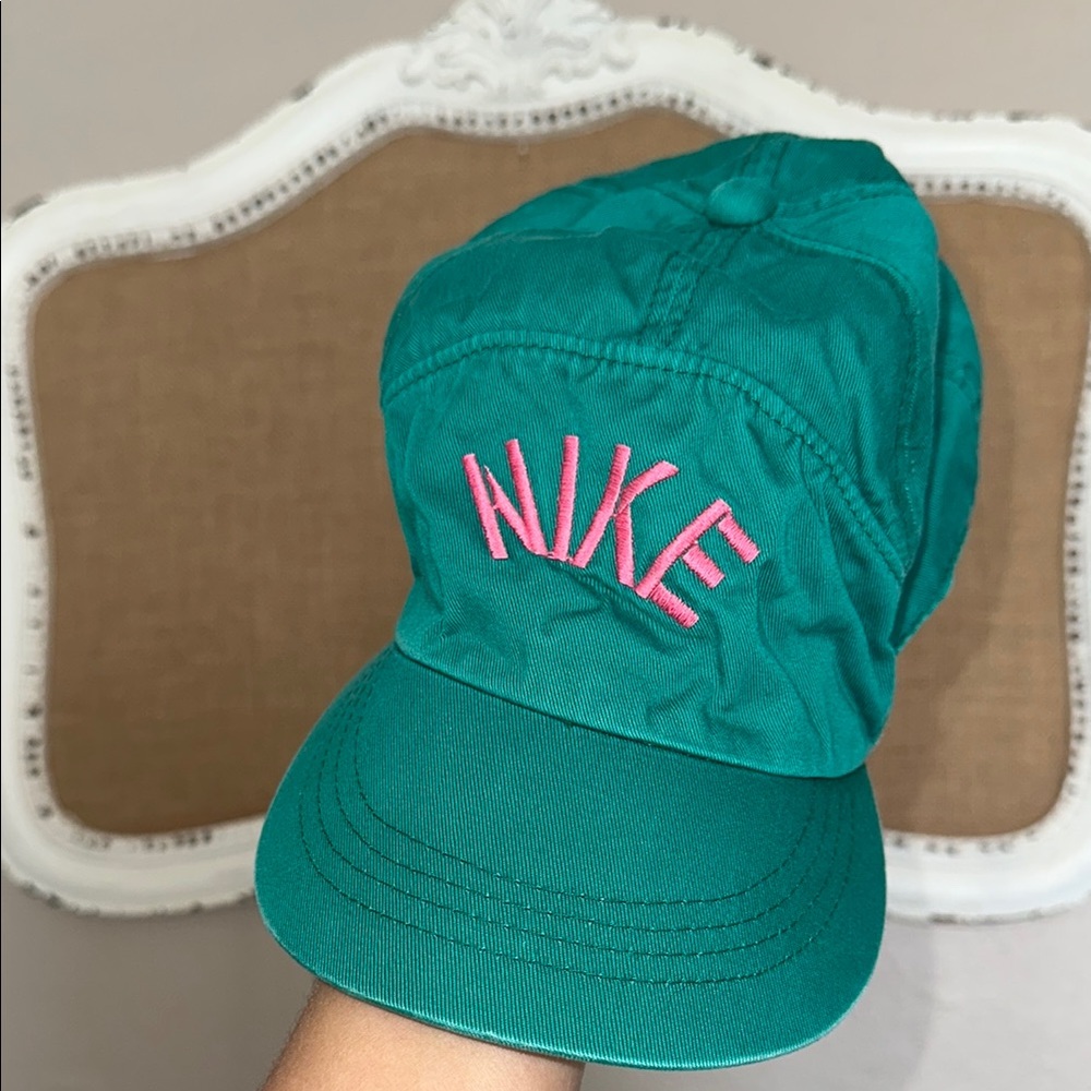 Nike Green Cap with Pink Logo